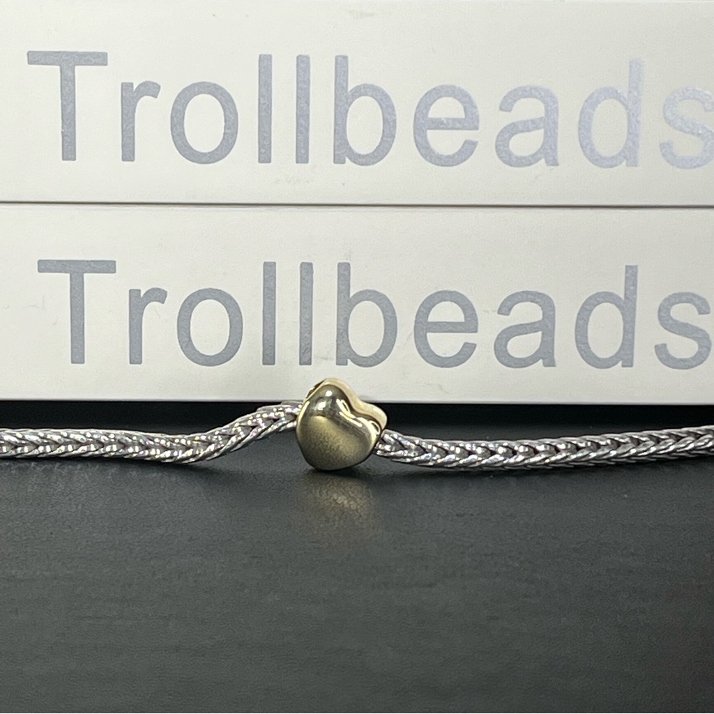Trollbeads Retired Heart, Gold Bead- 21310